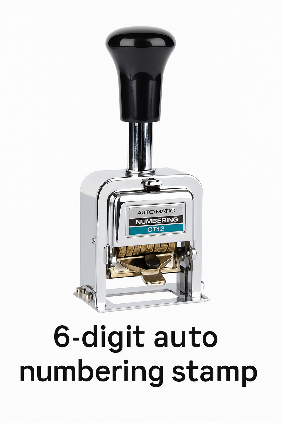 6-digit auto numbering stamp on a white background