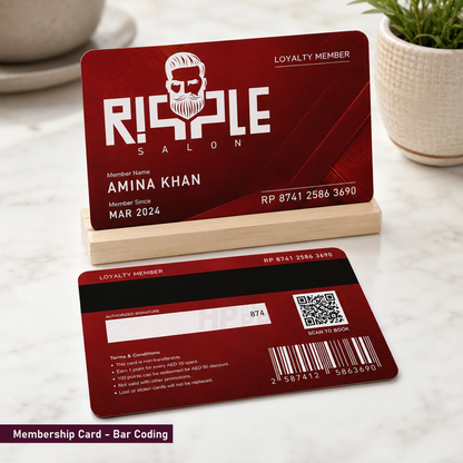 Membership Card displayed with bar code details