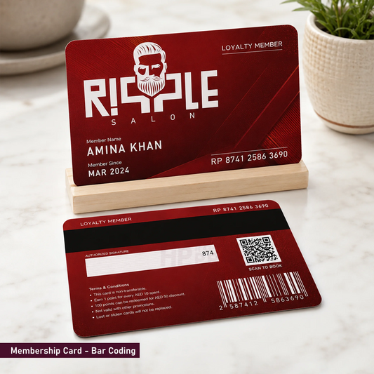 Membership Card displayed with bar code details