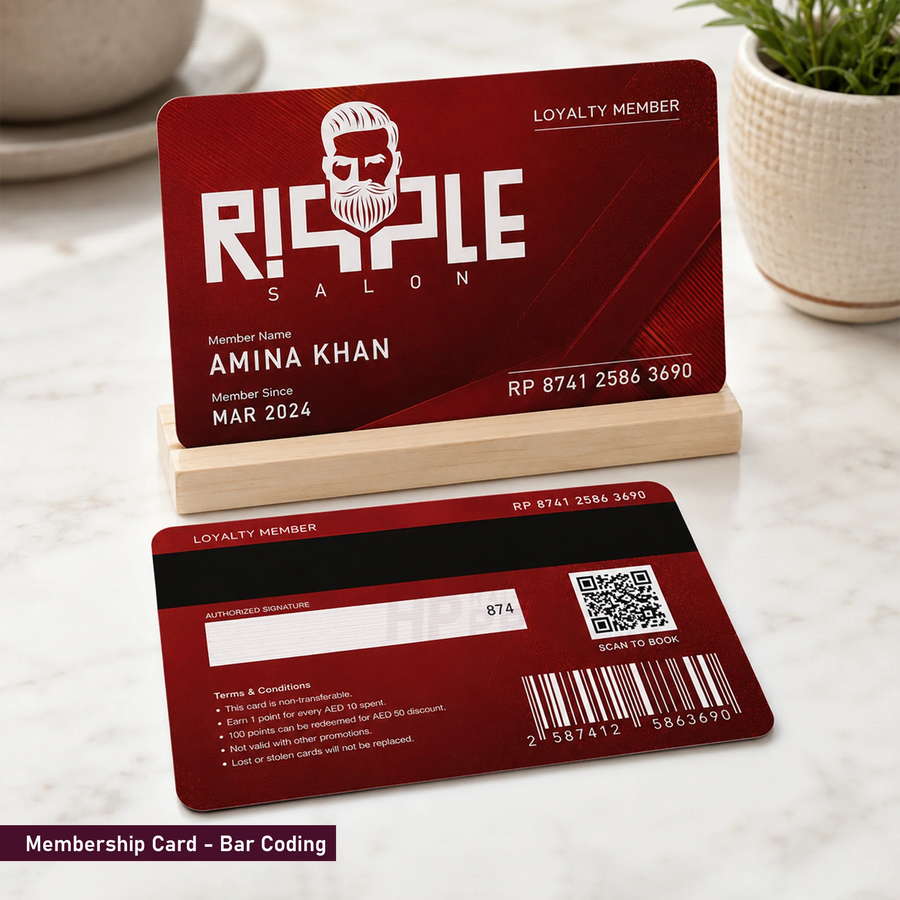 Membership Card displayed with bar code details