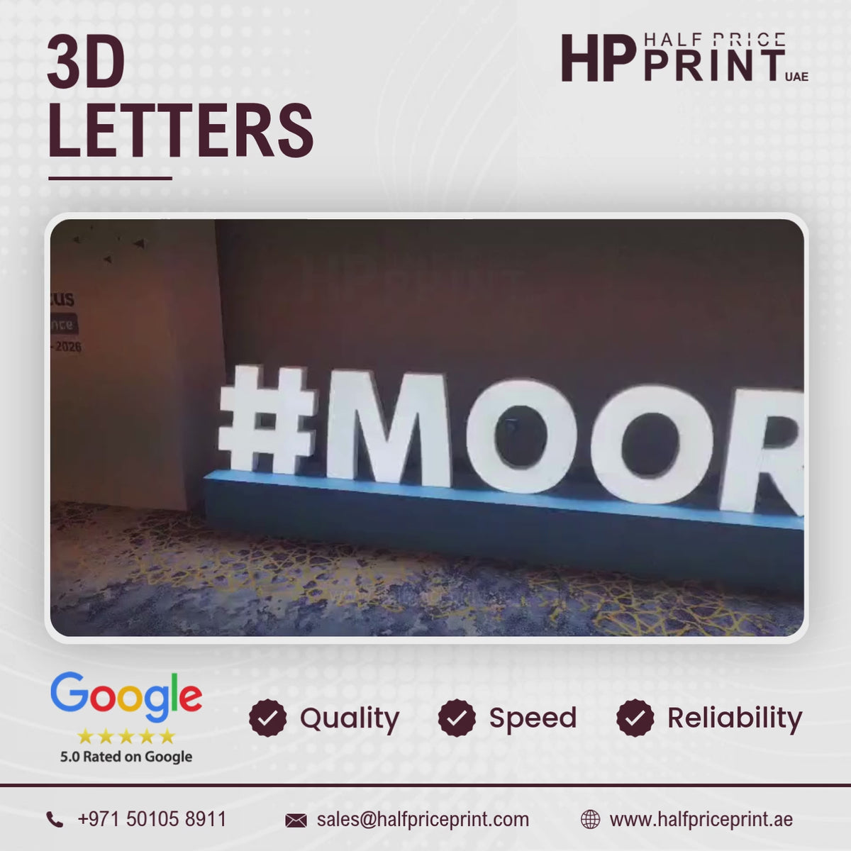 3D Self Standing Letters