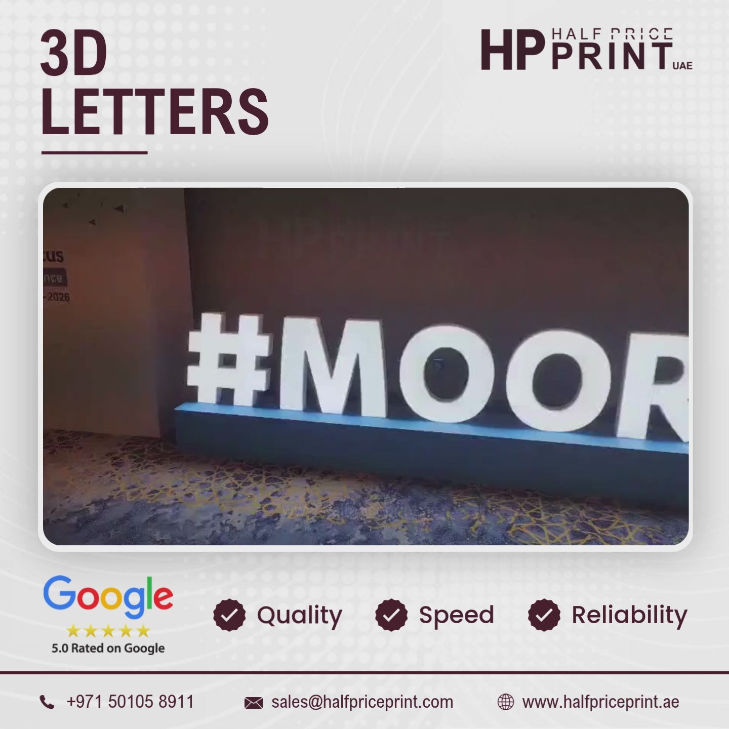3D Self Standing Letters